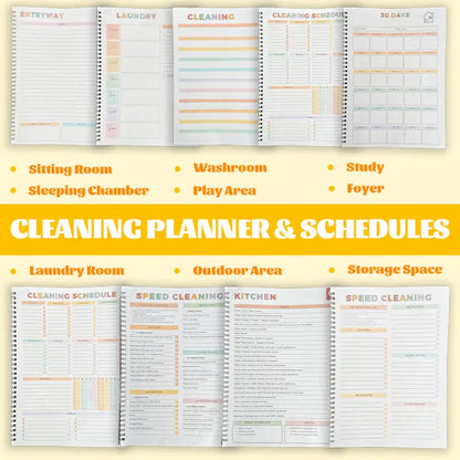 【ADHD Cleaning Planner】 A4 Size Daily Schedule & Checklist Notebook for Home Office & Dorm Use Durable Cover Smooth Pages Office Stationery Essential - Plannerbook