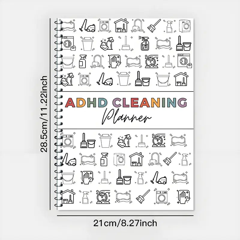 【ADHD Cleaning Planner】 A4 Size Daily Schedule & Checklist Notebook for Home Office & Dorm Use Durable Cover Smooth Pages Office Stationery Essential - Plannerbook