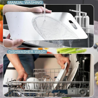 Stainless Steel Cutting Board Durability, Double Sided 304Stainless Non StickChopping Cutting Board for Meat Fruit&Vegetable,Durable Chopping Board, Kitchenware,(Thinand Light Cutting Board 11.02in x15.35in)Lightweight