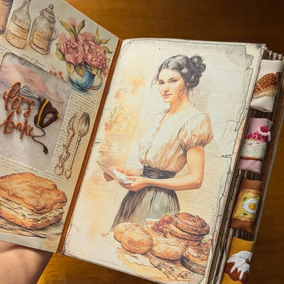Handcrafted Recipe Journal with Hand-Embroidered Illustrations