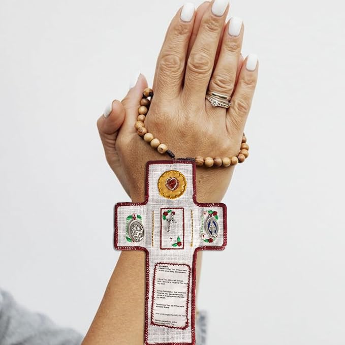 Handmade Catholic Red Pocket Altar for Daily Prayer