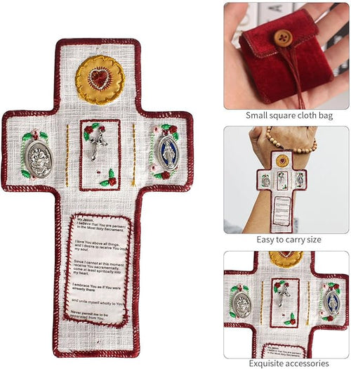 Handmade Catholic Red Pocket Altar for Daily Prayer