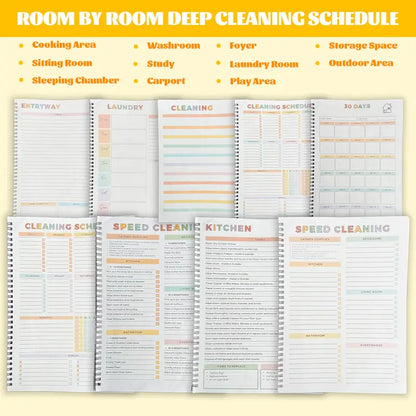 【ADHD Cleaning Planner】 A4 Size Daily Schedule & Checklist Notebook for Home Office & Dorm Use Durable Cover Smooth Pages Office Stationery Essential - Plannerbook