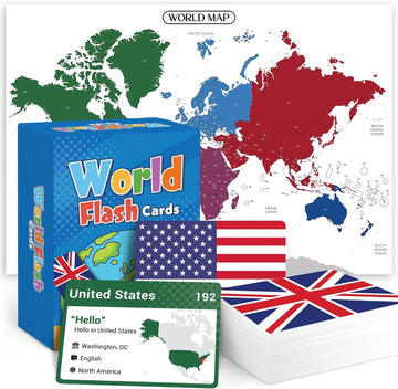 World Flags Flashcards, 245+ Country & Map Geography Game