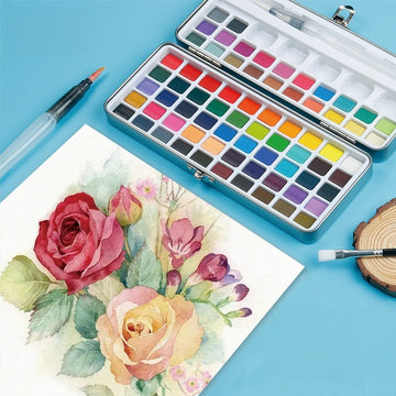72-Color Metallic Watercolor Paint Set with Portable Tin Case