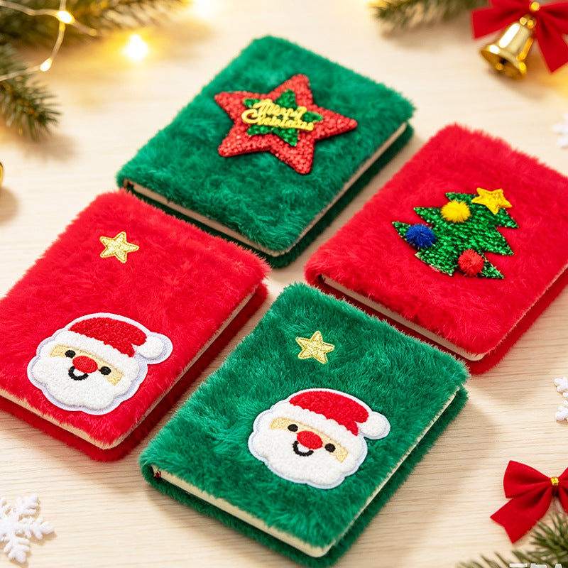 Christmas Plush Notebook – Soft Fuzzy Holiday Journal