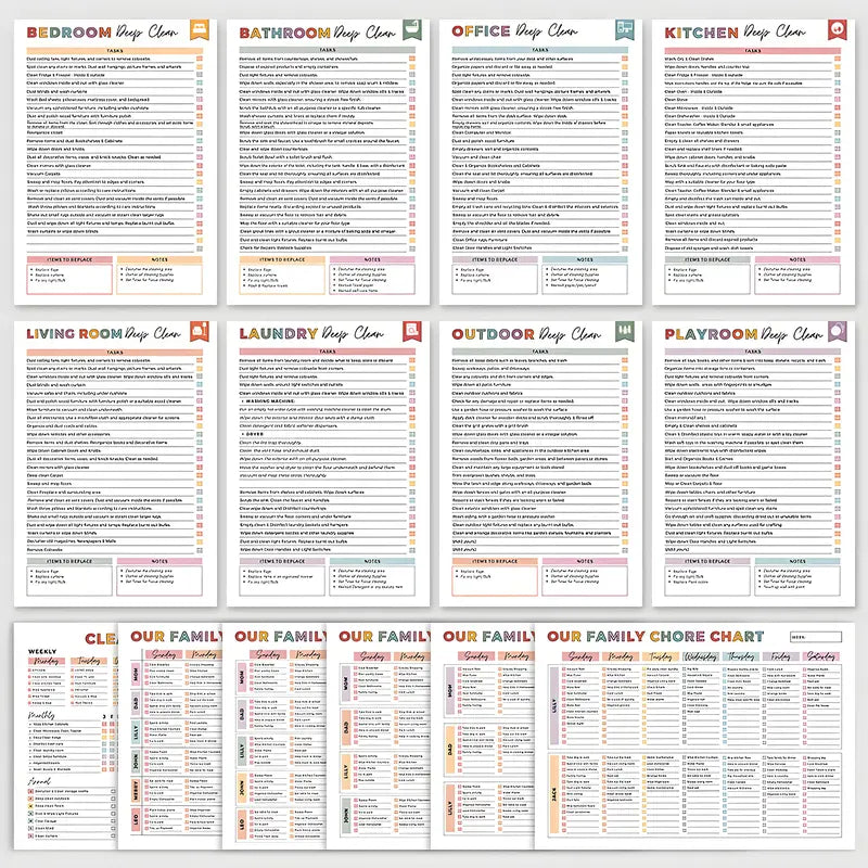 【ADHD Cleaning Planner】 A4 Size Daily Schedule & Checklist Notebook for Home Office & Dorm Use Durable Cover Smooth Pages Office Stationery Essential - Plannerbook