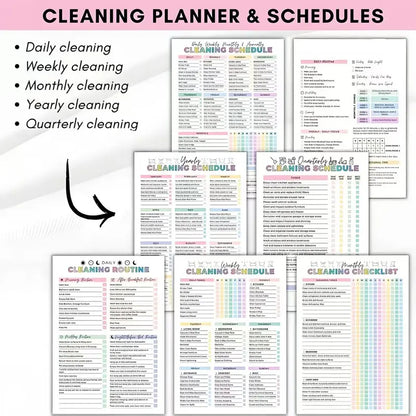 【ADHD Cleaning Planner】 A4 Size Daily Schedule & Checklist Notebook for Home Office & Dorm Use Durable Cover Smooth Pages Office Stationery Essential - Plannerbook