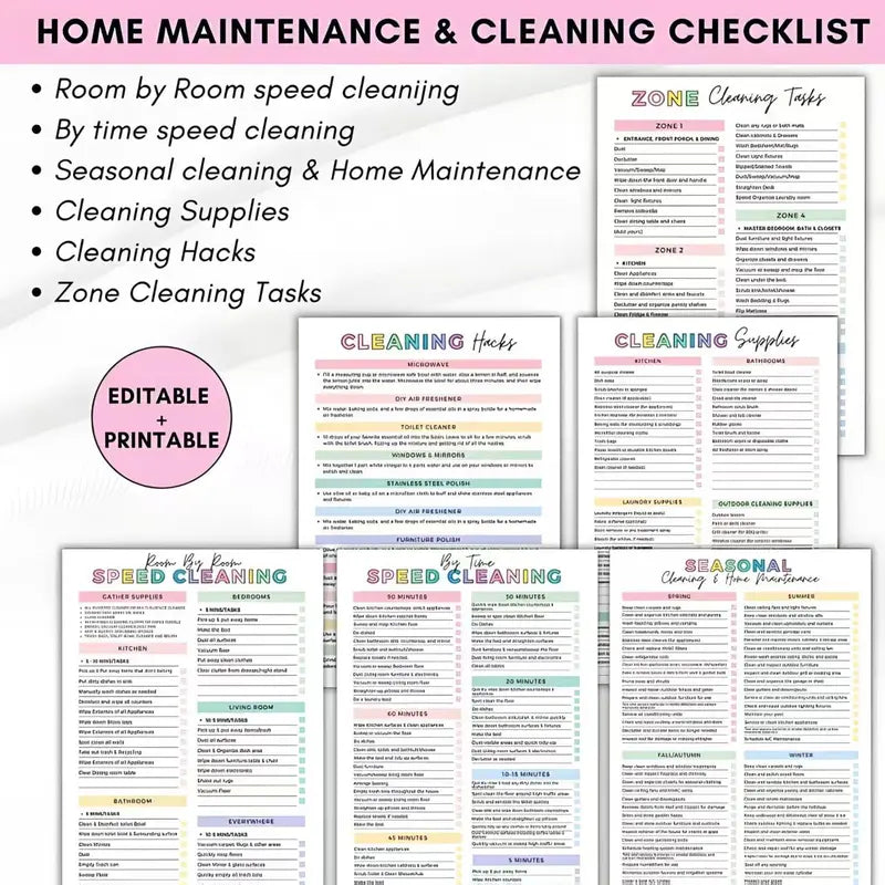 【ADHD Cleaning Planner】 A4 Size Daily Schedule & Checklist Notebook for Home Office & Dorm Use Durable Cover Smooth Pages Office Stationery Essential - Plannerbook