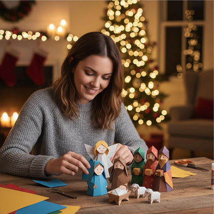 DIY Paper Nativity Scene – Jesus Birth Story Foldable Paper Craft